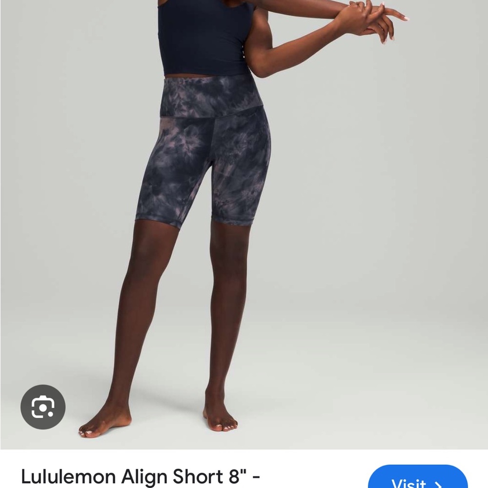 Lululemon Align Short 8” Size 8 True Navy Lunar Rock Diamond Dye
